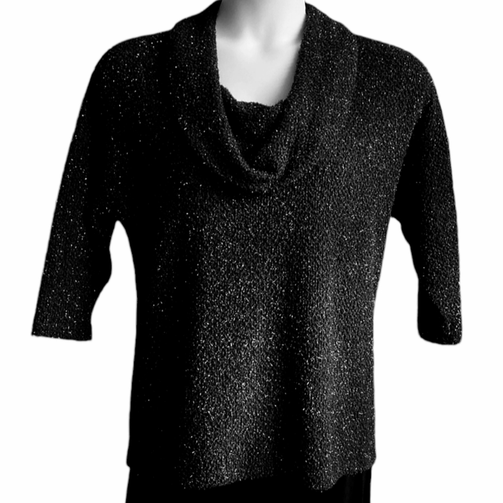 Style & Co. Shimmer Knit Cowl Neck Sweater